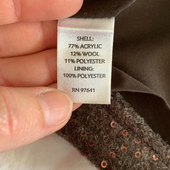 JJill chocolate brown wool-blend skirt with subtle sparkle, size 10 - Picture 6 of 7